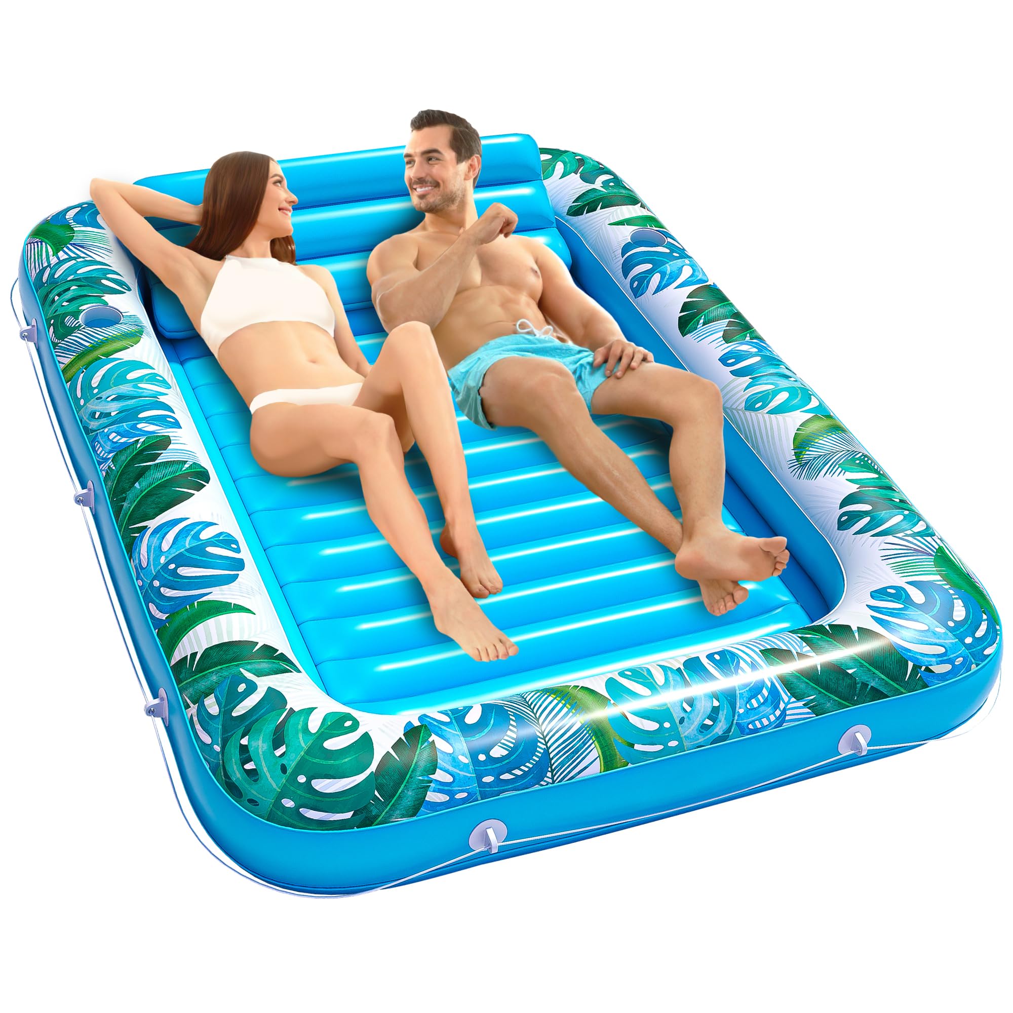 JAMBO Extra Large 80" x 56" Inflatable Tanning Pool Lounger Float